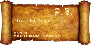 Plesz Nándor névjegykártya